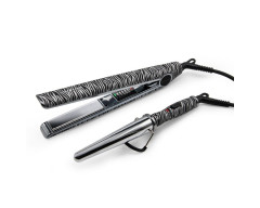 Kit Corioliss Plancha de Pelo C1 Digital Silver Zebra + Rizador Glamour Wand Mini